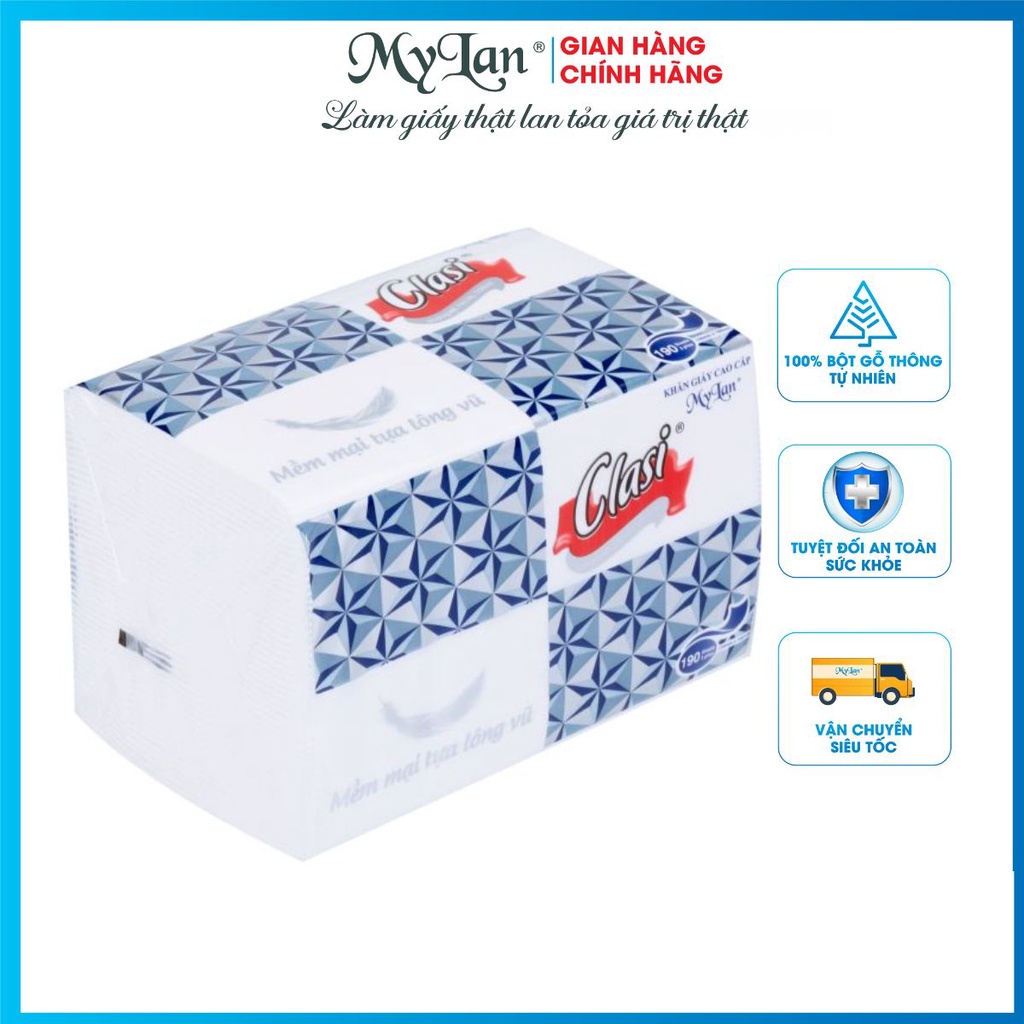 LỐC 3 gói, giấy rút cao cấp Mylan Kim cương 3 lớp, 190 tờ/gói