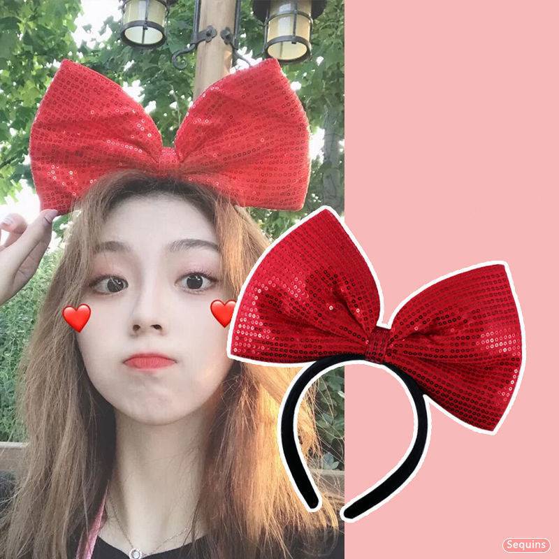 DISNEY Băng Đô Cài Tóc Đính Nơ In Hình Chuột Mickey / Minnie StellaLou Linaell Cho Nữ