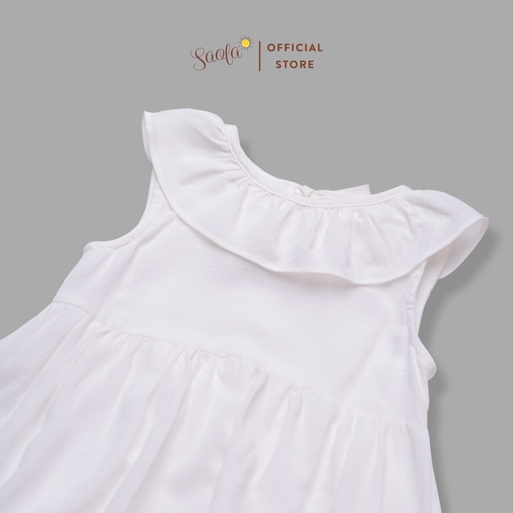 Váy Vải Dệt Cổ Tròn Nhún Bèo Xinh Xắn Cho Bé Gái - MILLA DRESS - DRC041 - SAOLA KIDS CLOTHING