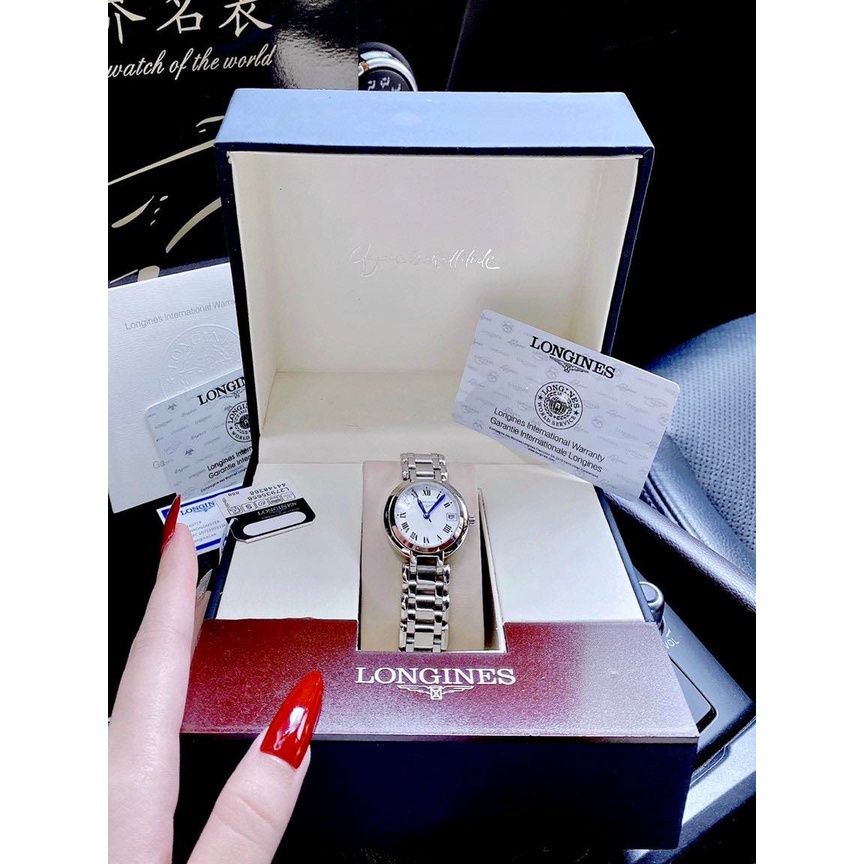 ĐỒNG HỒ NỮ LONGINES PRIMALUNA WHIITE Swiss Made- khung thép 316- 26mm- BẢO HÀNH 24 THÁNG