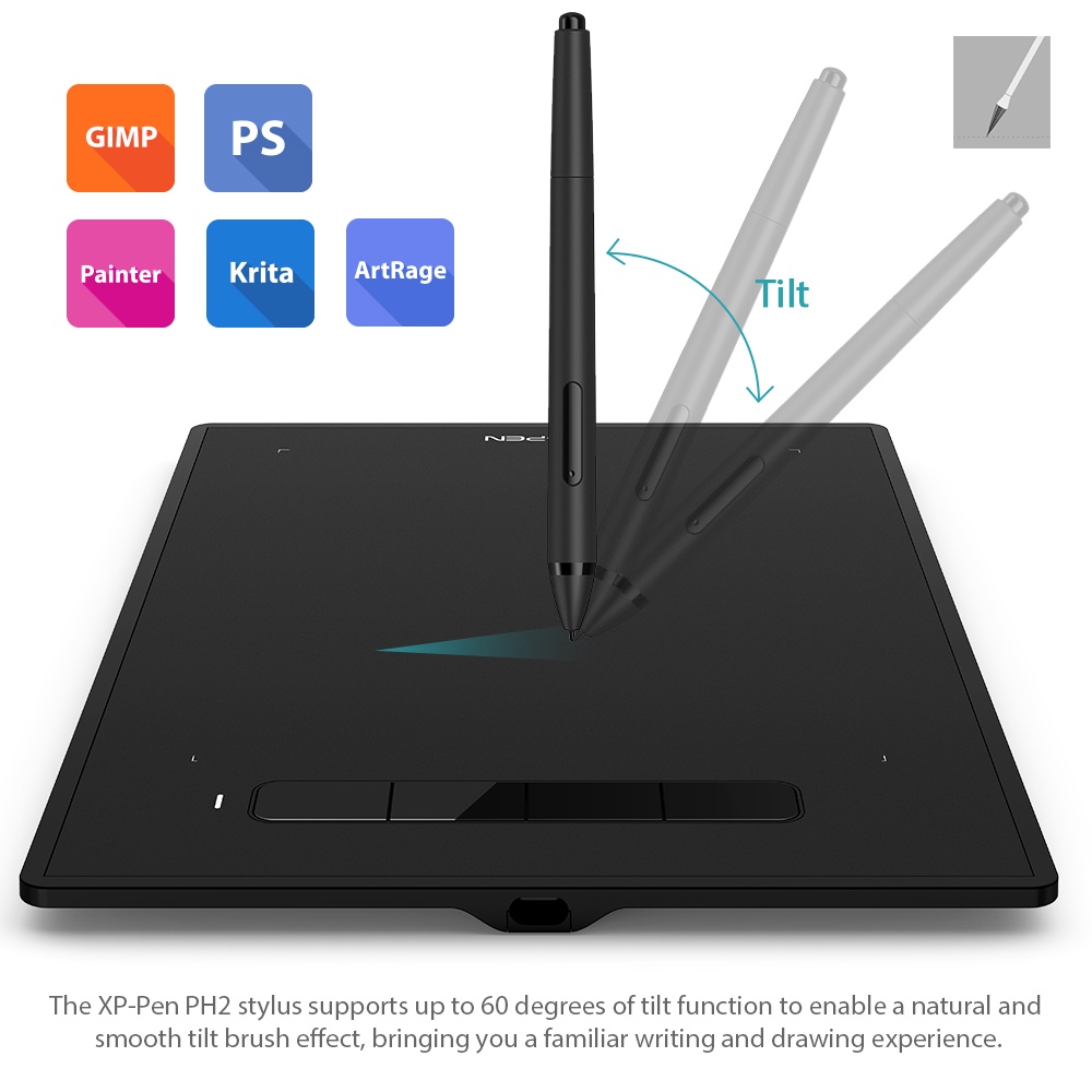 Bảng vẽ điện tử XPPen Star G960S Plus Máy tính bảng vẽ kỹ thuật số  Bút đồ họa Máy tính bảng hỗ trợ Android & Nghiêng với cục tẩy có bút không dùng pin (9 x 6 inch)
