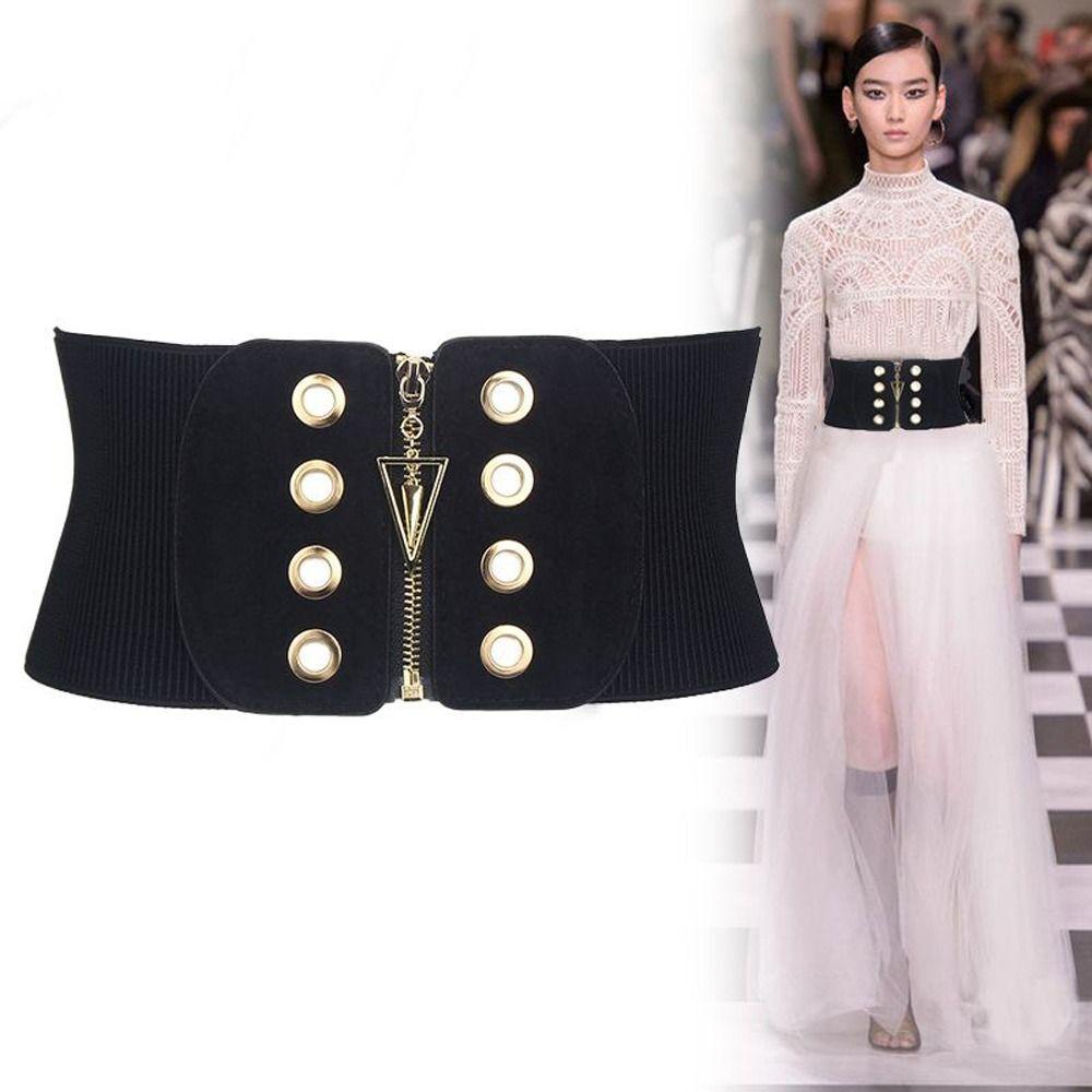 MXGOODS Women Waistband Elegant Belt Accessories Adjustable Hollow Slimming Body Shaper Belts Velvet Dress Decoration Wide Side Waist Belts