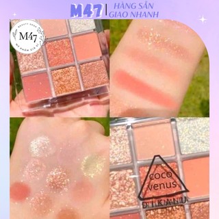 Bảng Phấn Mắt 9 Ô Dikalu Nhũ Lì Coco Venus Tông Nâu Hồng Cam nội địa Trung M47 beauty