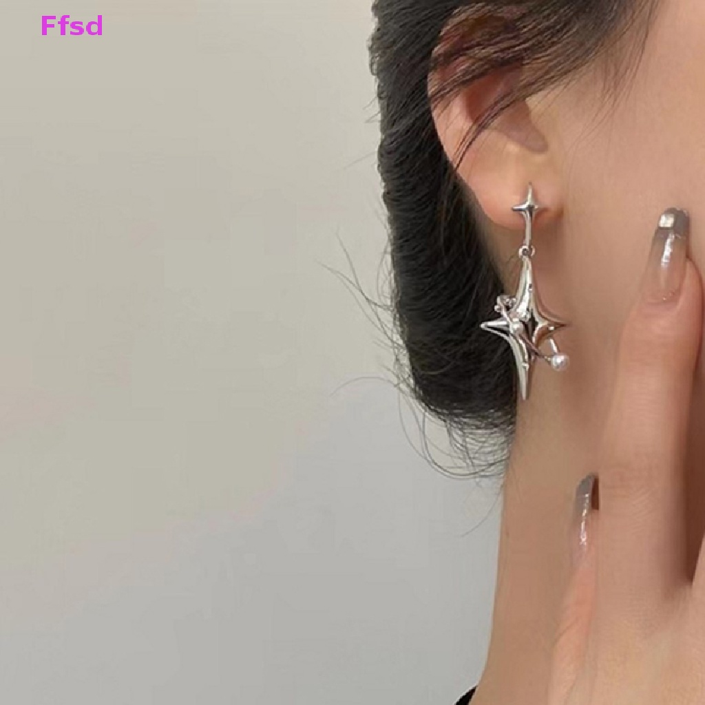 Bông Tai Dáng Dài Hình Ngôi Sao / Ngọc Trai / Ngôi Sao Phong Cách Harajuku Thời Trang Hàn Quốc Cho Nữ {Ffsd} Bán Chạy