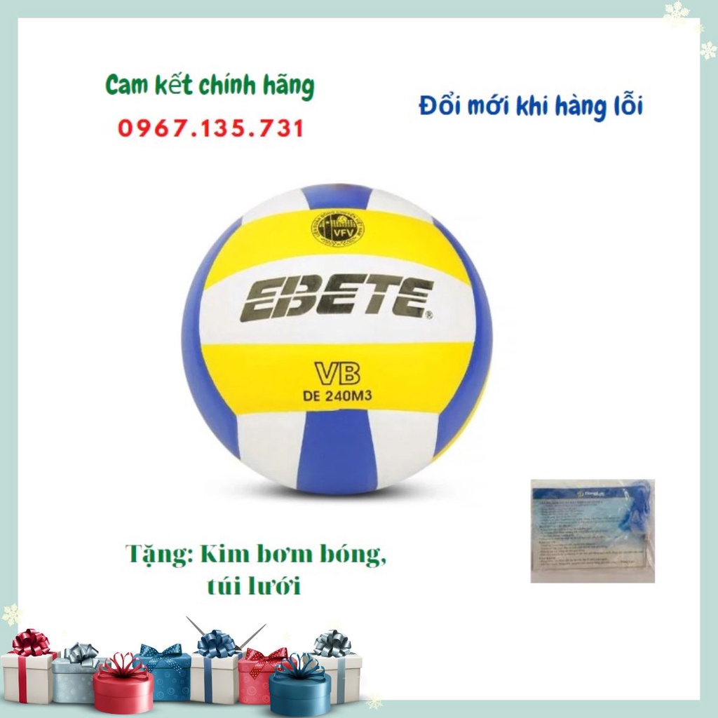{Chính hãng+Tặng quà} DL 240M3 Bóng chuyền da Ebete TIÊU CHUẨN thi Đấu Động Lực - phongdangthethaochinhhang