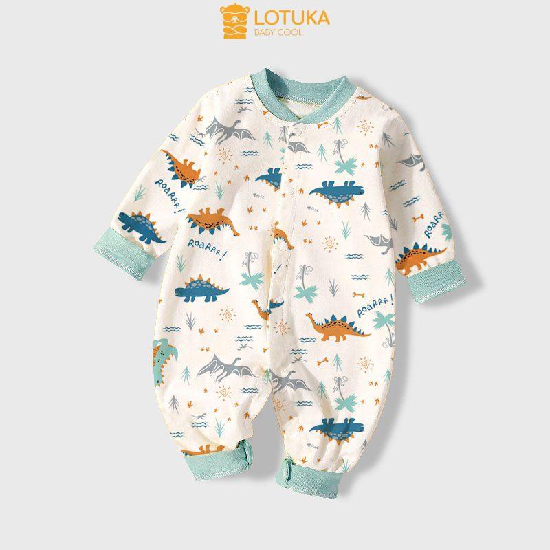 Body Dài Tay LOTUKA Body Liền Thân Cho Bé, Bộ Liền Thân Bé Trai Bé Gái, Chất Cotton Mềm Mịn 3-12kg