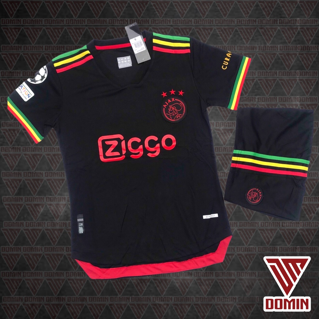 Quần Áo Bóng Đá Ajax Màu Đen Sân Khách 2021 2022 , Áo Đá Bóng Ajax Amsterdam Vải Thái Cực Chất