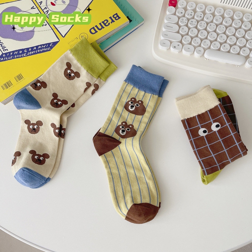 Vớ Mềm In Hình Gấu Hoạt Hình Nhật Bản Dễ Thương Thời Trang Thu Đông Cho Nữ JP5