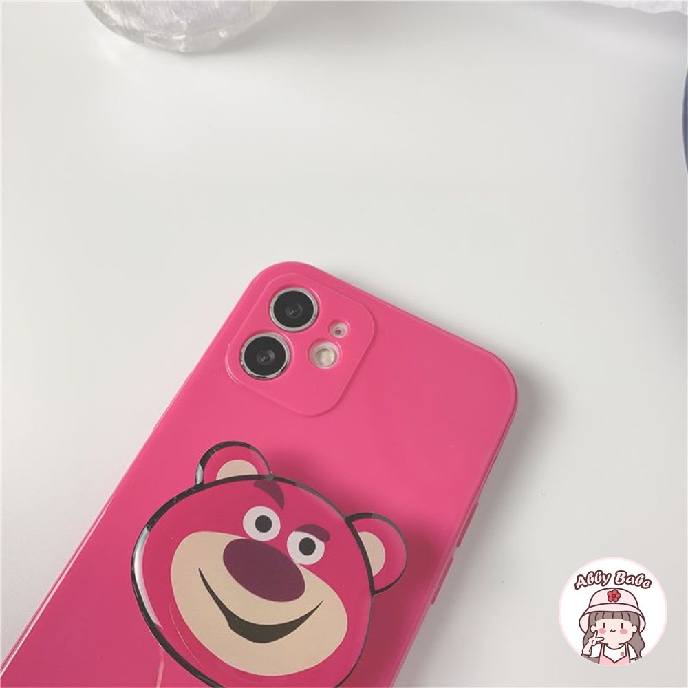 Ốp Điện Thoại TPU Mềm Bóng Có Vòng Đỡ Hình Gấu / Hoa Hồng Cho IPhone 14 Pro Max 11 7Plus 13 12 11 Pro Max X XS