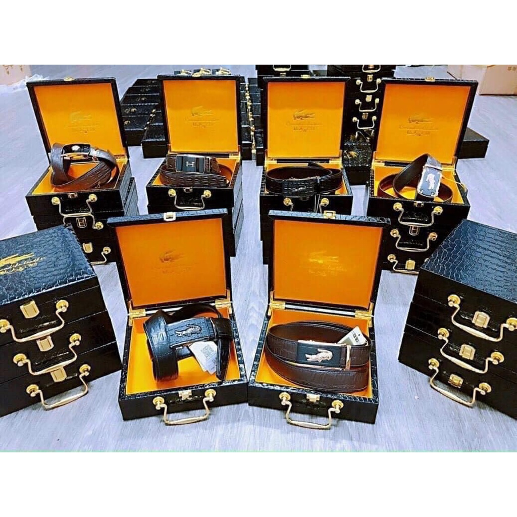 Thắt lưng da cá sấu nam hàng full hộp đẹp xuất sắt