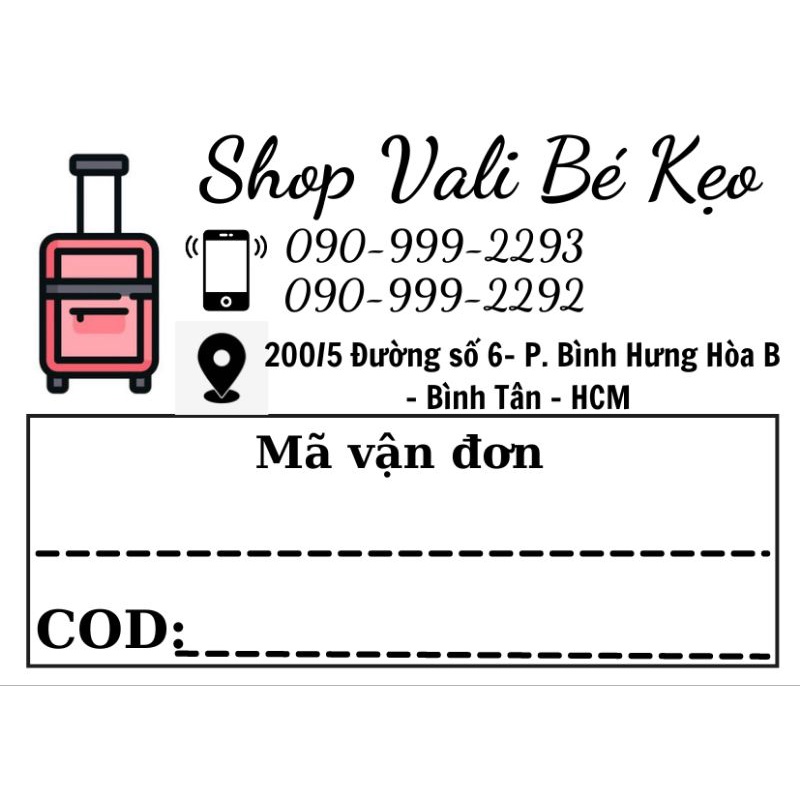 100 Tem dán ghi mã vận đơn hình gấu cute, nhận in theo yêu cầu từ 3 combo kích thước 7x5cm