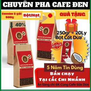 Chuyên pha cafe đen,gu đậm thuần việt - cà phê pha phin blend rang xay nguyên chất-combo 3 gói