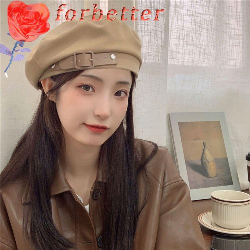 Mũ Beret Giữ Ấm Mùa Thu Có Khóa Cài Thanh Lịch Cho Nữ
