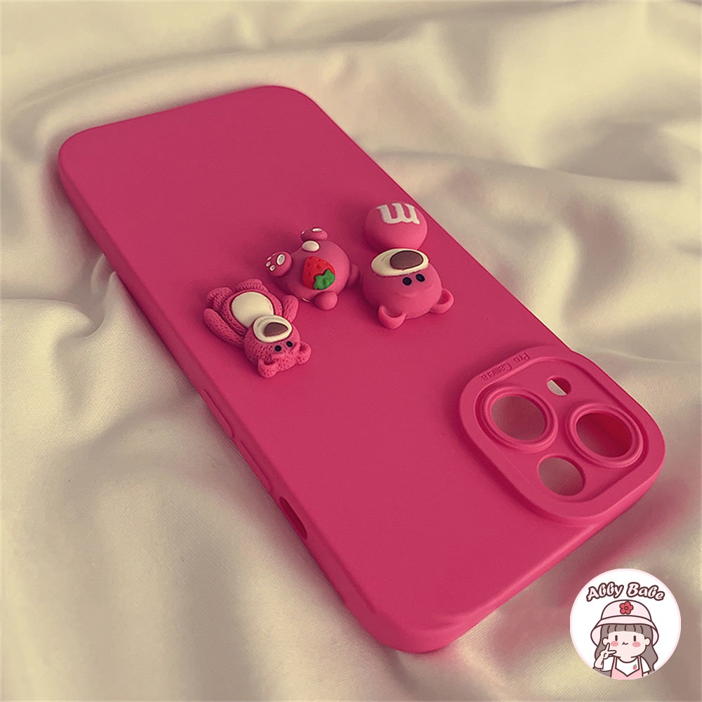 Ốp Điện Thoại TPU Mềm Chống Mồ Hôi Hình Mông Quả Dâu 3D Cho IPhone 14 Pro Max 11 7Plus 13 12 11 Pro Max X XS XR