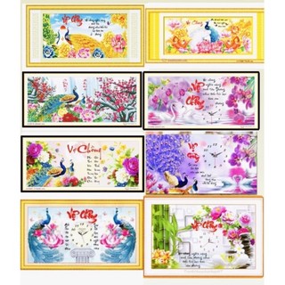 Tranh thêu vợ chồng-vợ chồng đồng hồ