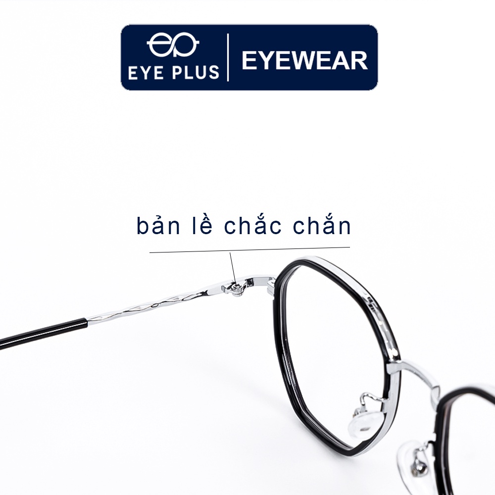Gọng kính cận nam nữ Eye Plus mã LM 275 kiểu dáng tròn bo đa giác thời trang