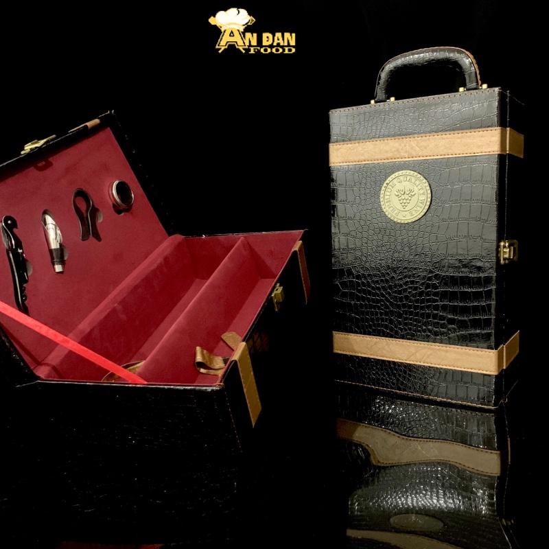 Vỏ Hộp Vali Quà Tặng Nhập Khẩu Vali Da Đựng Mứt Hạt Set Hũ Sang Trọng Quà Biếu Sếp , Doanh Nghiệp Người Thân