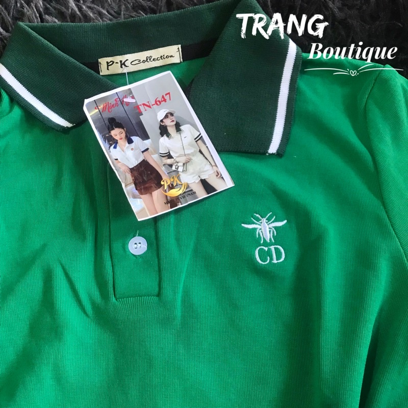 Áo thun phối cổ - tay viền và kiểu sọc ngang