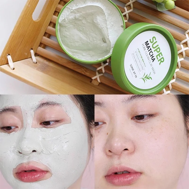 Mặt Nạ Đất Sét Trà Xanh Some By Mi Super Matcha Pore Clean Clay Mask Giúp Làm Sạch, Thu Nhỏ Lỗ Chân Lông 100g