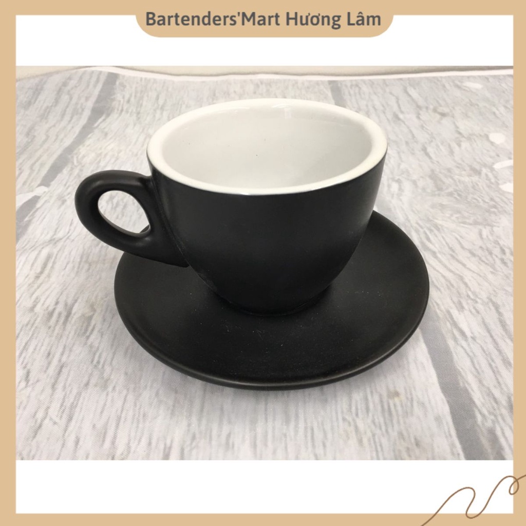 Ly sứ cappuccino 200ml màu đen