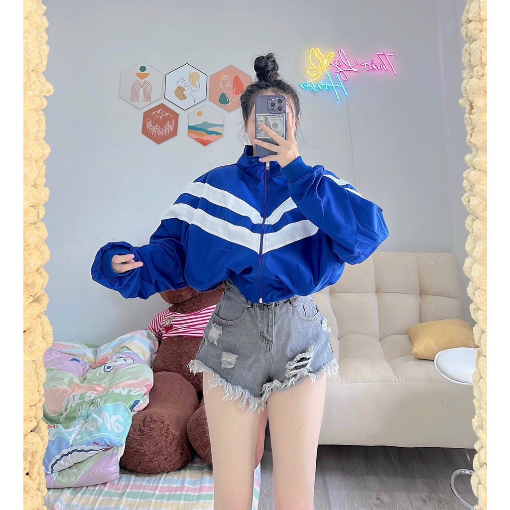 Áo khoác dù form lửng hai sọc thể thao thời trang - ĐĂNG QUANG CLOTHER