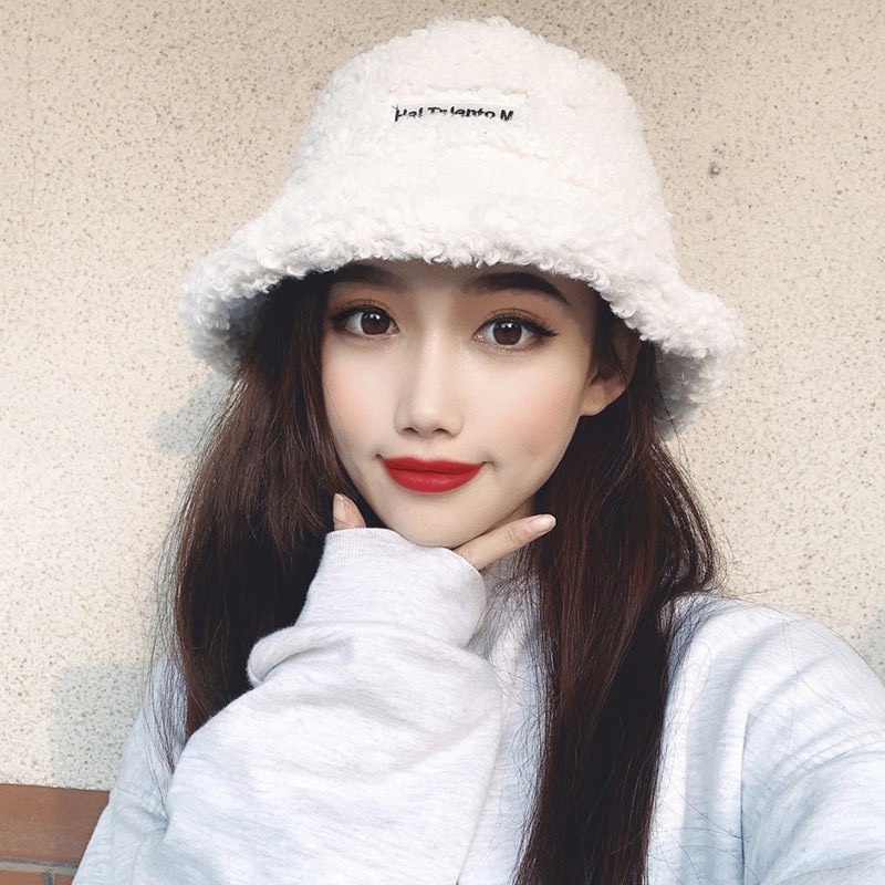 Mũ bucket lông cừu siêu hot, Nón tai bèo vành cụp nhiều màu sắc Ulzzang