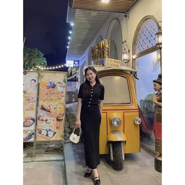 Set len váy dài siêu xịn hàng QC cao câp