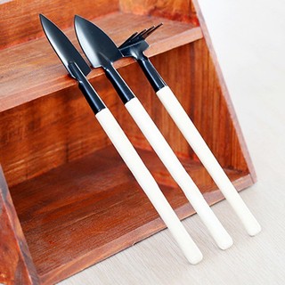 Xẻng Làm Vườn Mini 3 Món Cán Gỗ Đầu Hợp Kim