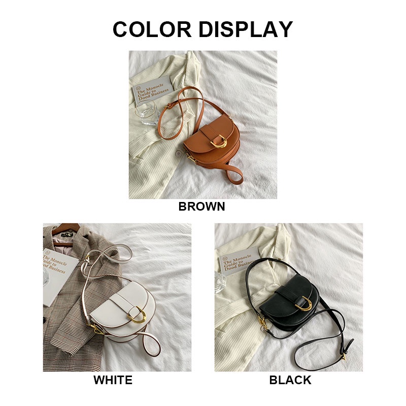 MISCHA Túi Đeo Chéo Vai Bằng Da PU Màu Trơn Thời Trang Phong Cách Phương Tây