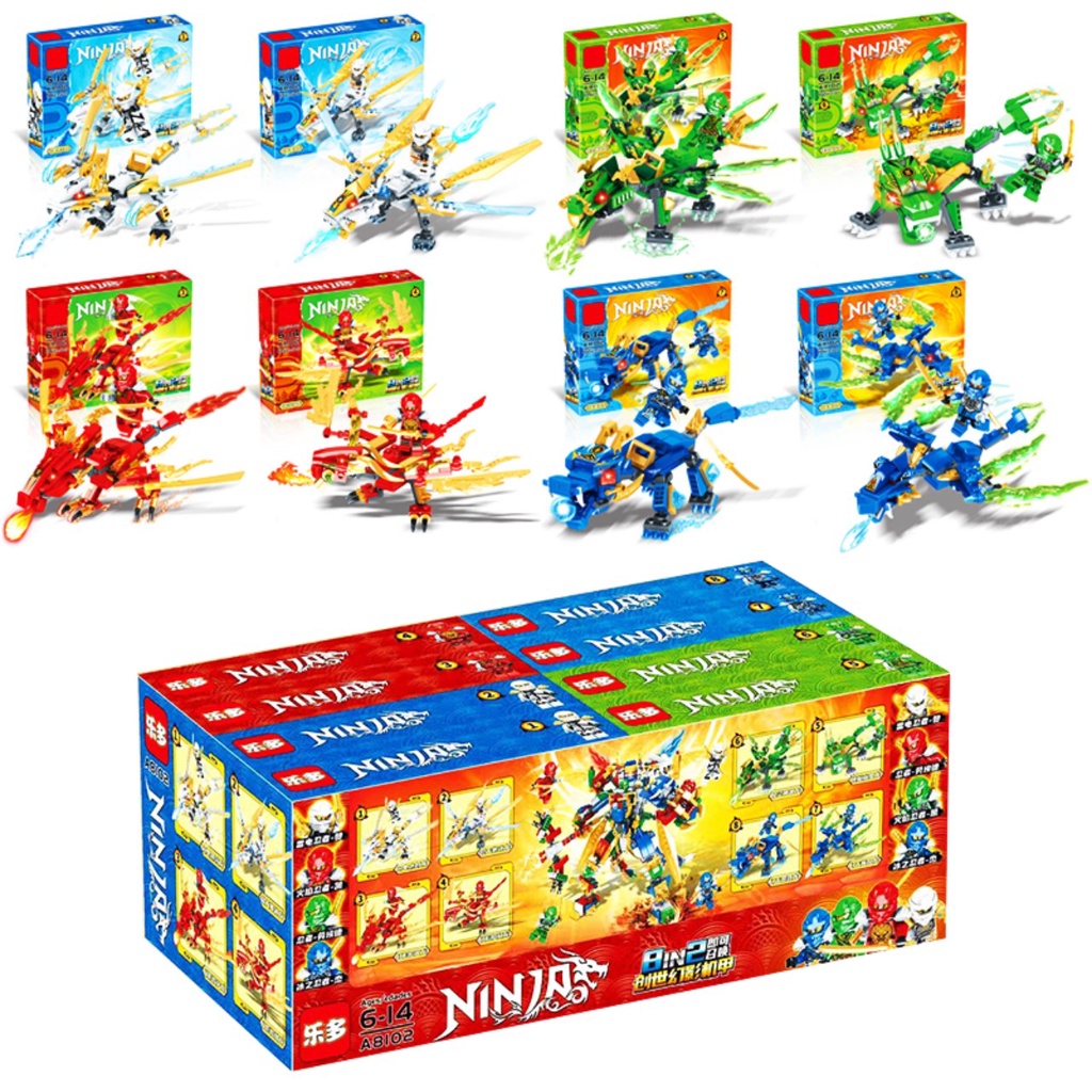 Bộ Lego Đồ chơi Ninja Rồng Sấm Sét Kèm Nhân Vật Ninja Khoảng 90 đến 110 Chi Tiết