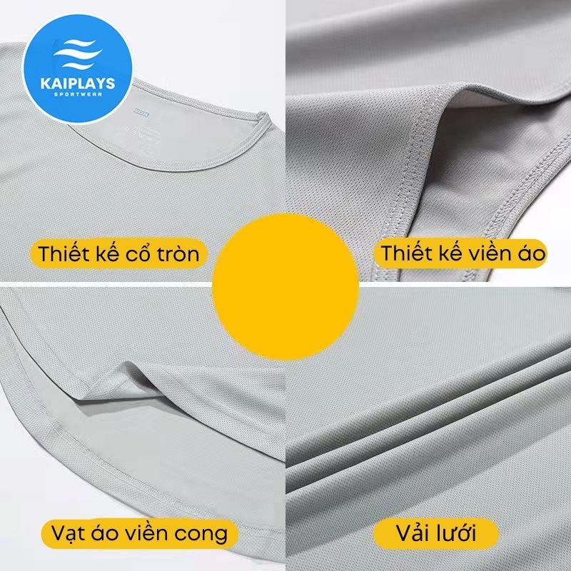 Áo thun nam ba lỗ sát nách trơn thể thao bóng rổ, chạy bộ, tập gym KAIPLAYS Áo tanktop nam cổ tròn cao cấp KP018