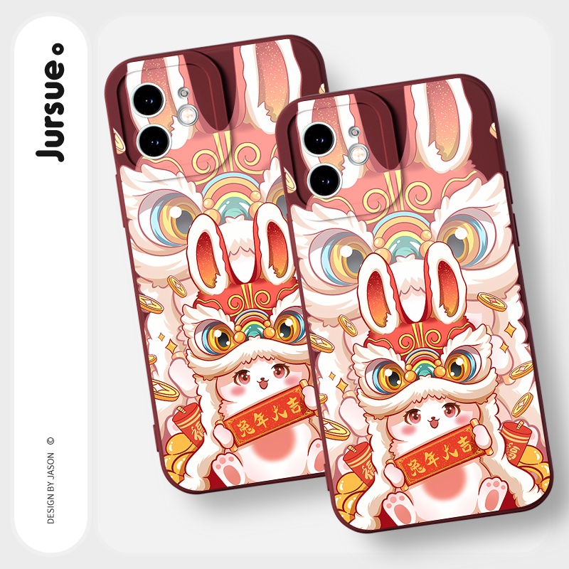 Ốp lưng JURSUE mềm hình dễ thương đẹp độc lạ Cho iPhone 14 13 12 11 Pro Max SE 2020 X XR XS 8 7 ip 6S 6 Plus Y2694