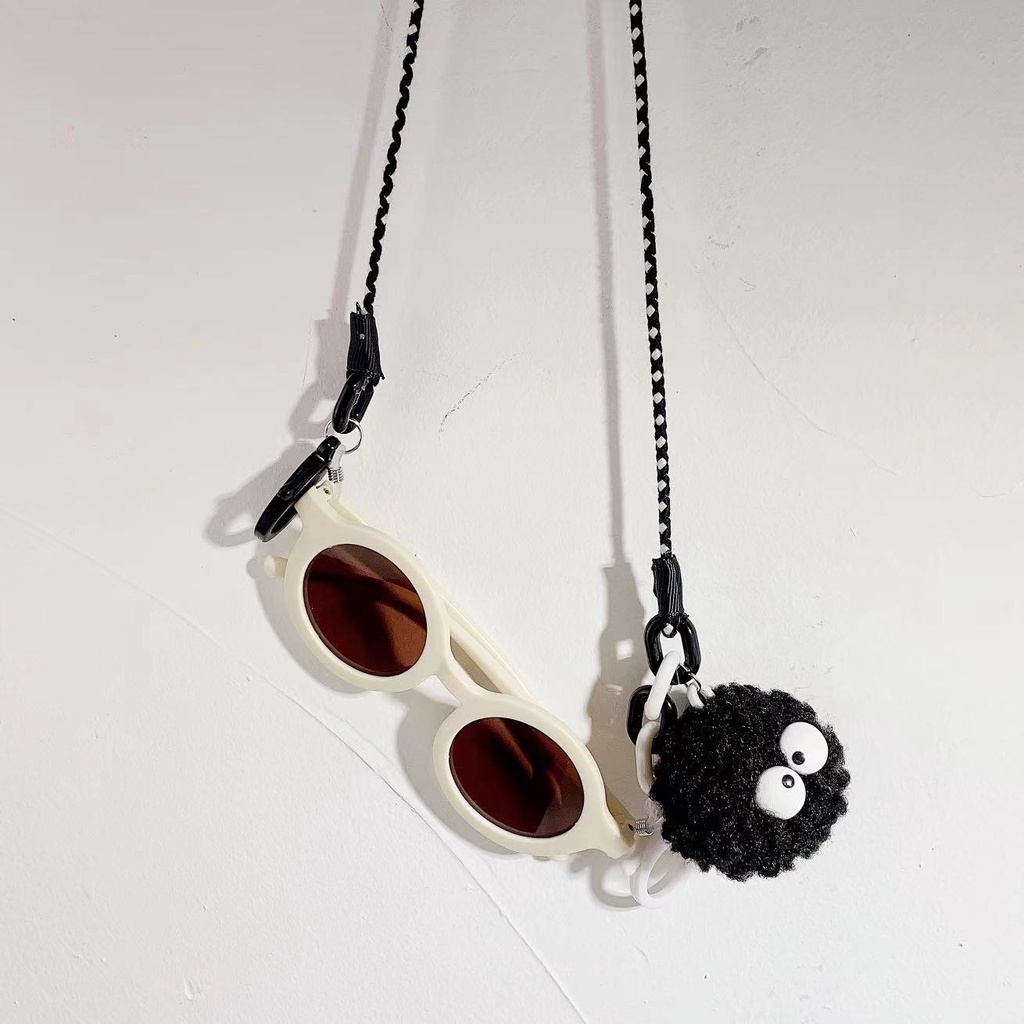 Dây Đeo Mắt Kính / Thẻ Xe Buýt Bằng Nilon Màu Đen Họa Tiết Hoạt Hình Đơn Giản Phong Cách Hàn Quốc