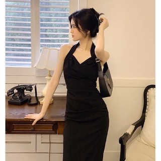ĐẦM ÔM BODY NHÚN EO CỔ ĐẮP CHÉO (ẢNH THẬT)
