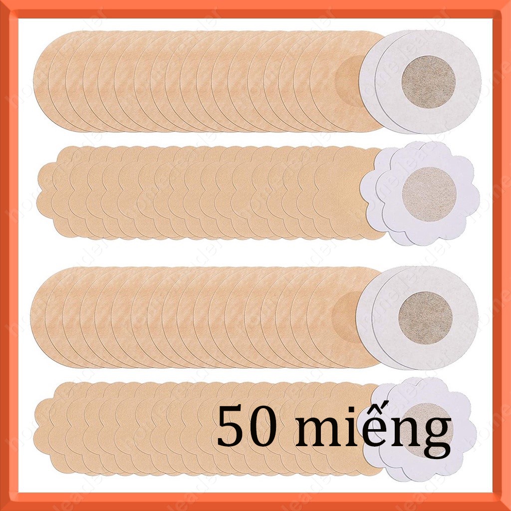 Bộ 50 Cô Gái Núm Vú Dán Vô Hình Ngực Núm Vú Băng Bao Nữ Dùng Một Lần Miếng Lót Áo Ngực Miếng Dán Cường Lực