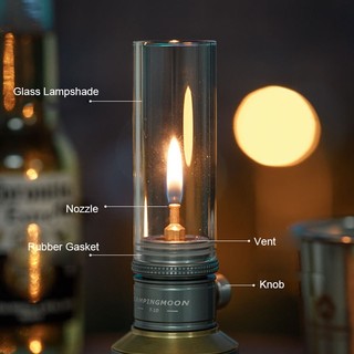 Đèn ga Campingmoon T-1D Camping Lantern, Aluminium Glass Candle