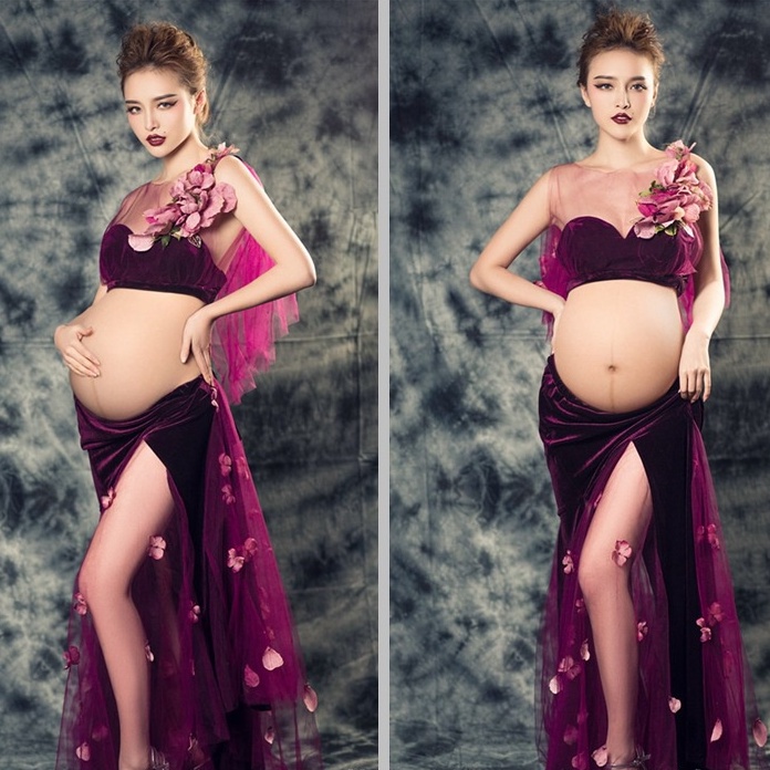 Đầm Bầu Váy Bầu Chụp Ảnh Nghệ Thuật Ôm Body Sang Chảnh