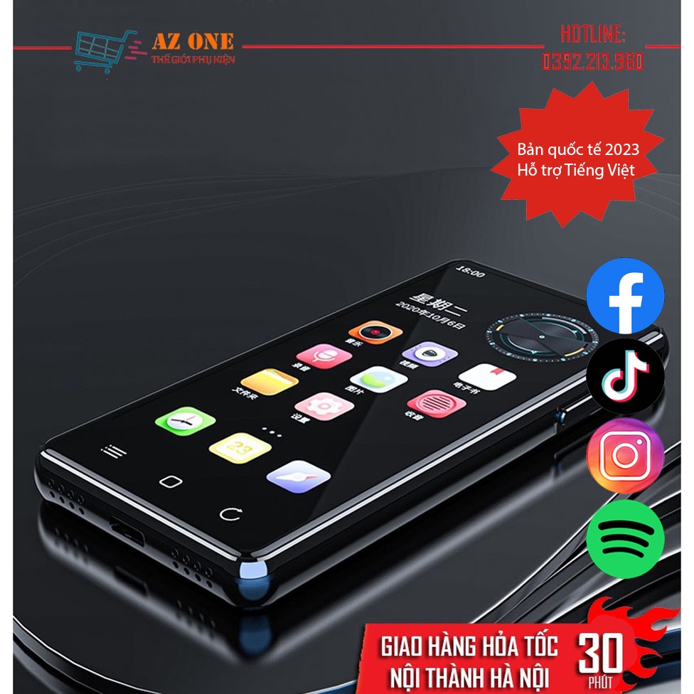 (Hỗ Trợ Tiếng Việt) Máy Nghe Nhạc Android MP4 Màn Hình Cảm Ứng 4.0 Inch Bluetooth WiFi Ruizu H6 - Bản Quốc Tế 2023