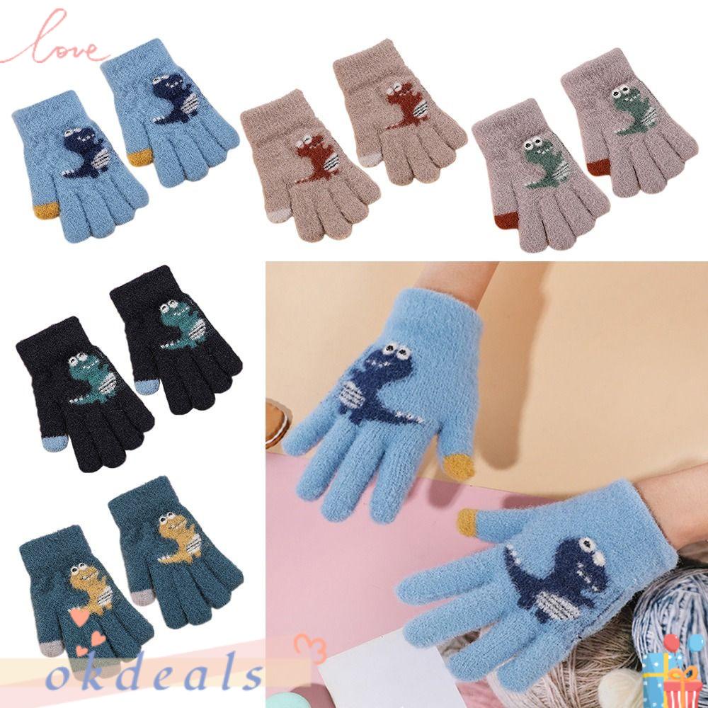 Găng Tay Khủng Long Bằng Lông Nhung Dày Dặn Dành Cho Trẻ Em