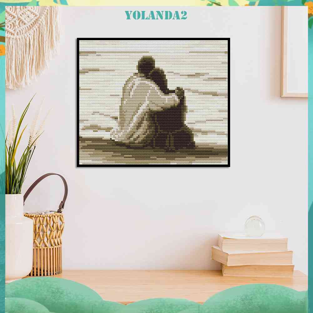 Bộ Tranh Thêu Chữ Thập 2 Sợi Cotton 14CT 2 Cặp Đôi Trên Biển Yolanda2