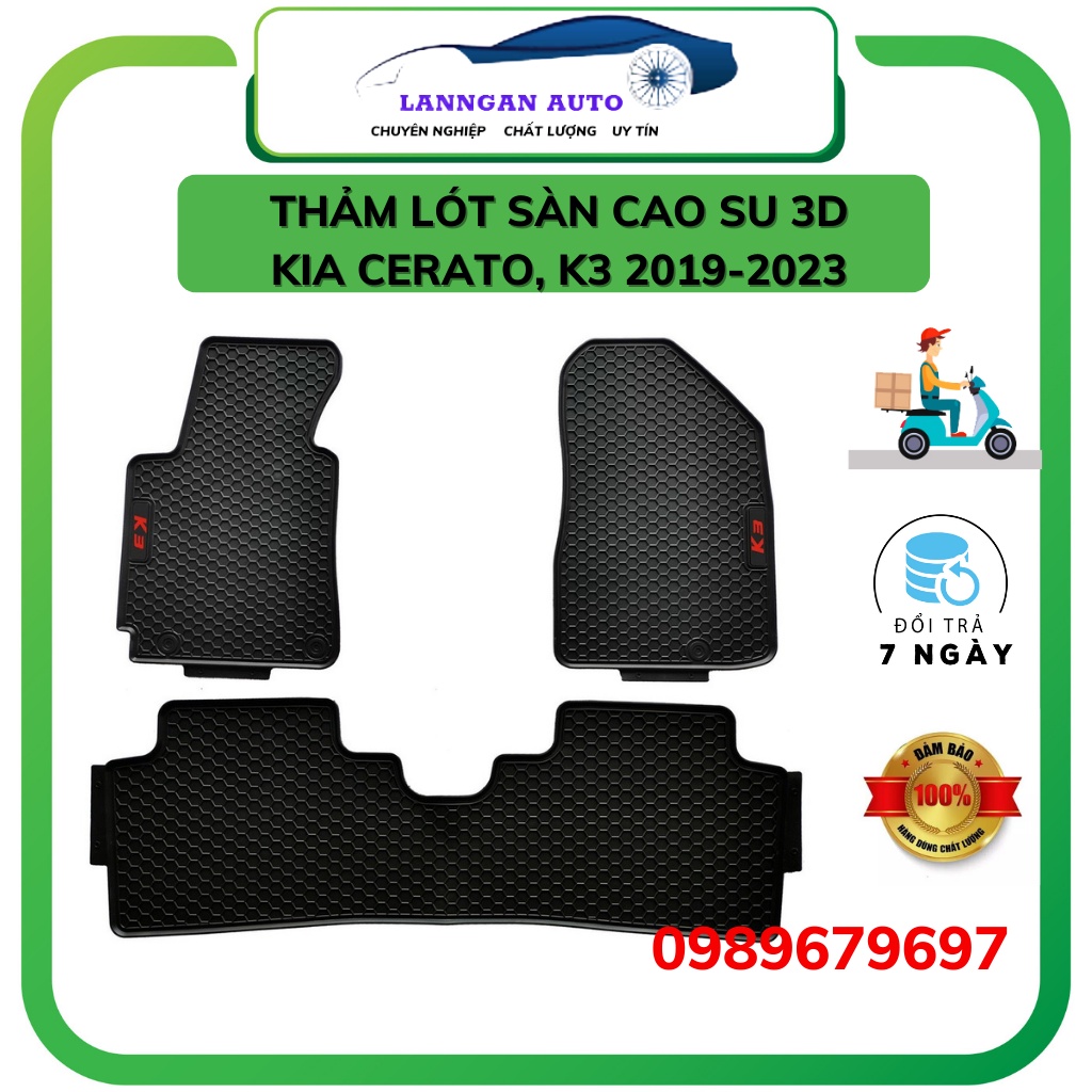 Thảm lót sàn ô tô Kia Cerato, K3 2019 - 2022, không mùi an toàn,dễ dàng vệ sinh giá tốt