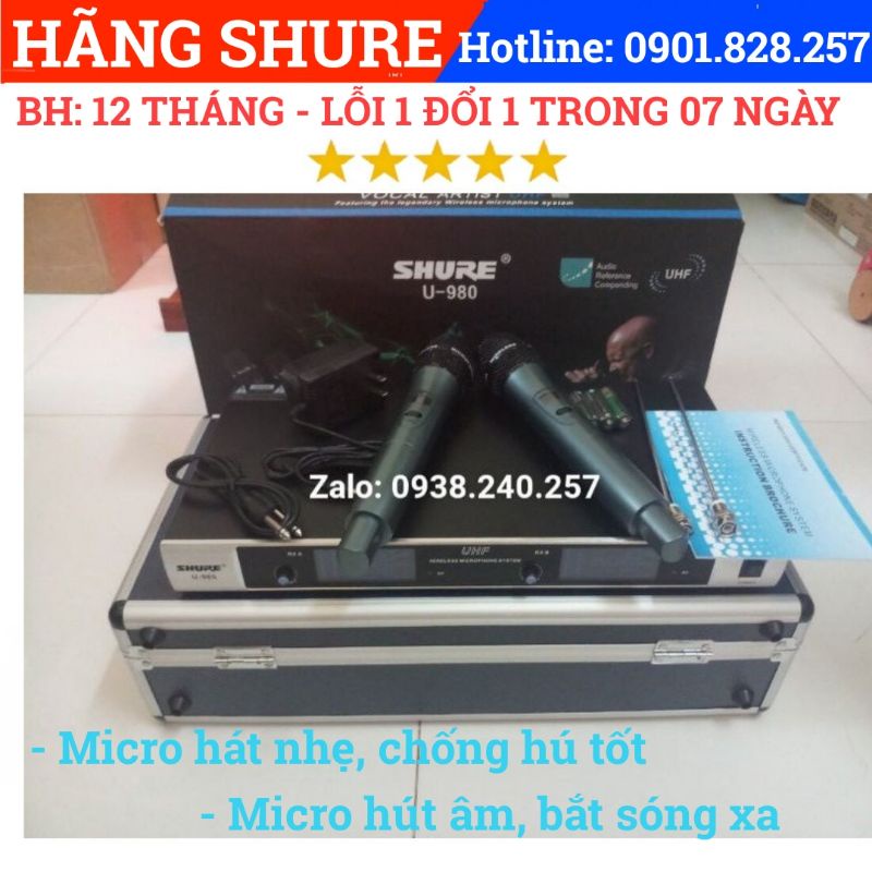 Micro không dây Shure U980- shure u-980- micro u980 - micro không dây - micro shure - micro karaoke