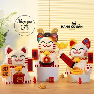 Bộ đồ chơi trí tuệ, mô hình lắp ráp Mèo Thần Tài may mắn tài lộc