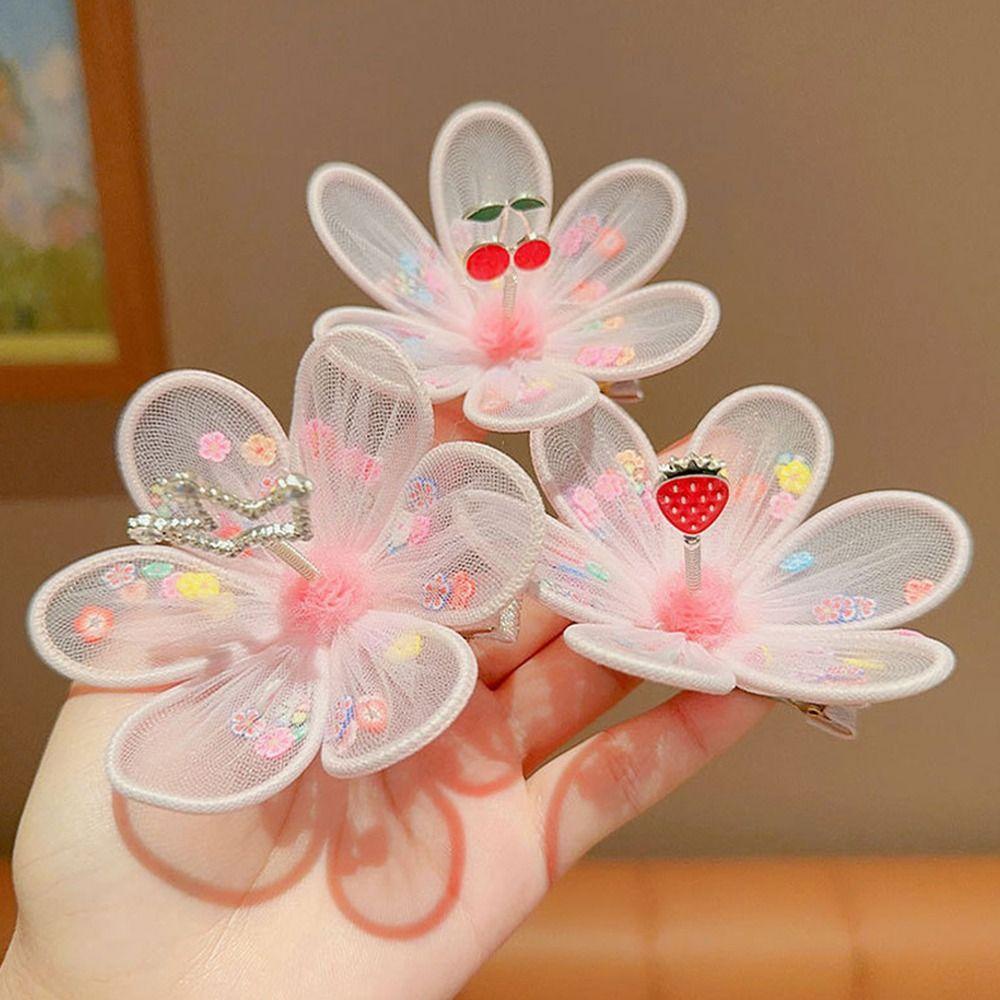 Kẹp Tóc Vải Gạc Hình Thỏ Hoạt Hình Đội Vương Miện Ngọt Ngào Cho Bé Gái|Kẹp Tóc