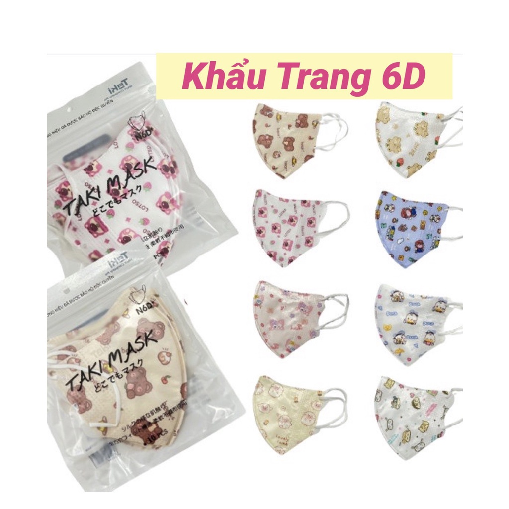 Khẩu Trang Y Tế, 4D, 6D, KTYT Họa Tiết Hoạt Hình Dễ Thương