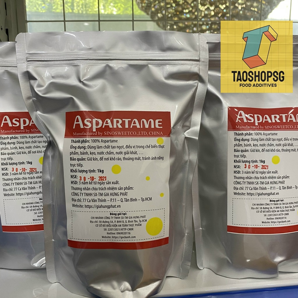 Đường Aspartame gói 1kg - Chất tạo ngọt thực phẩm aspartame-đường tổng hợp 591