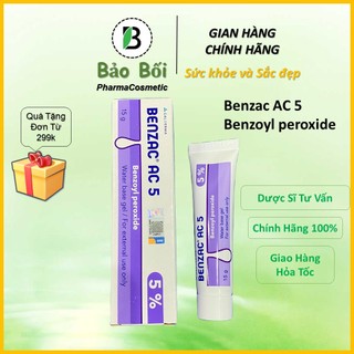 [Hàng Auth] Benzac AC 5 5% Gel Bôi Hỗ Trợ Giảm Mụn Benzac AC Benzoyl Peroxide - Galderma