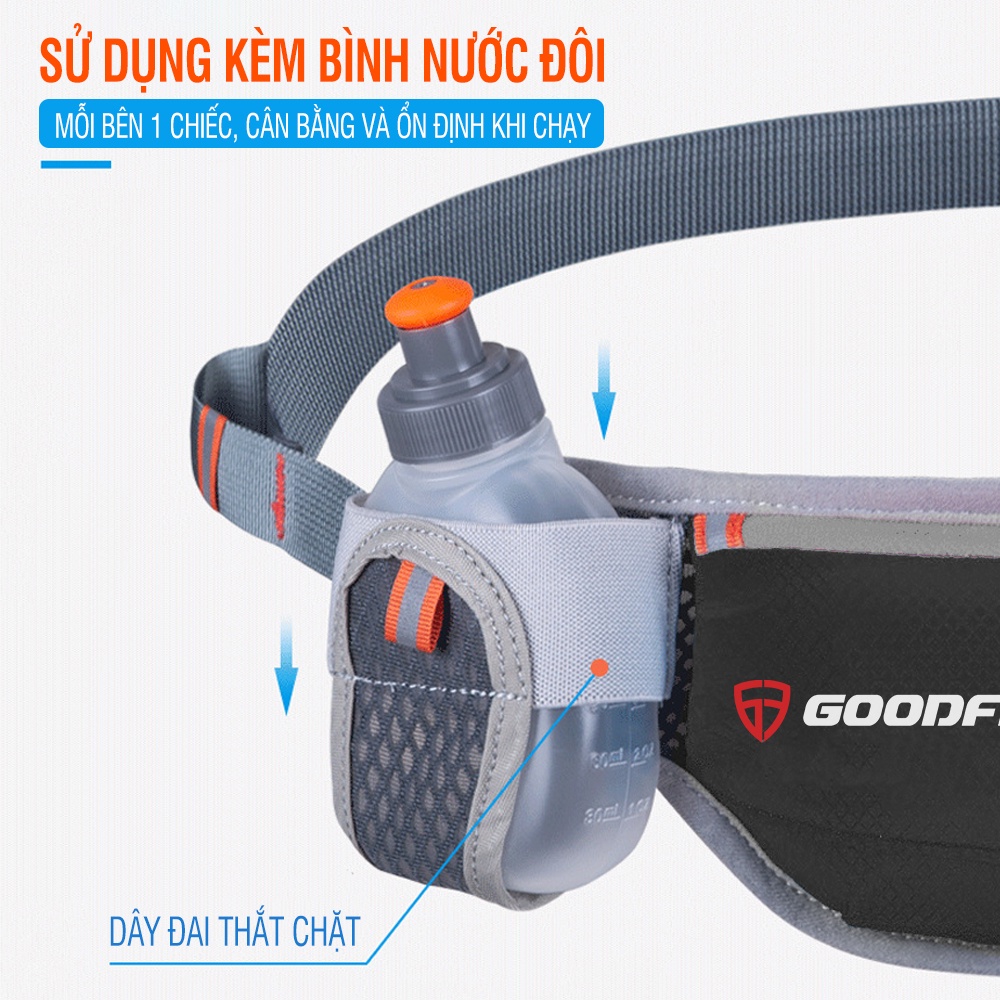 Túi đeo chạy bộ, túi chạy bộ 2 ngăn đựng nước chính hãng GoodFit GF109RB