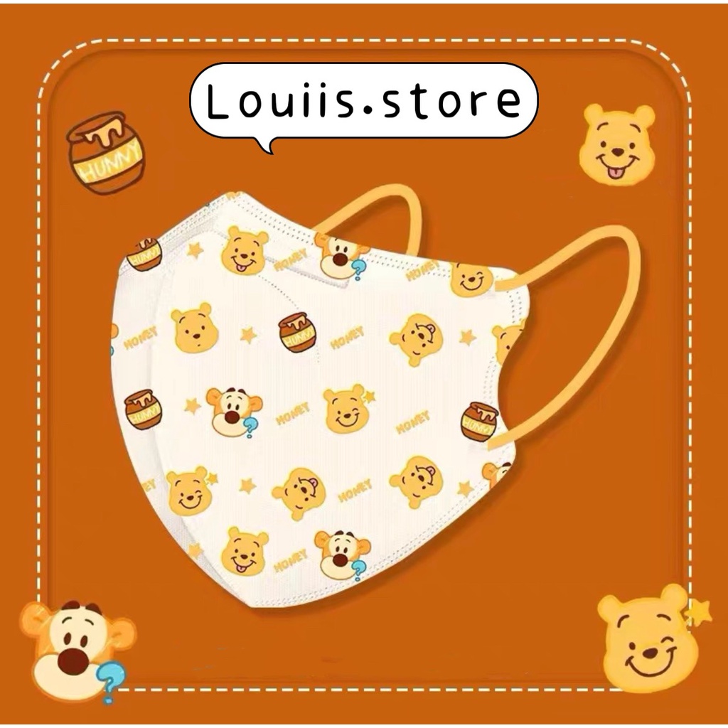 Khẩu trang 3D cute hoạt hình dễ thương, in hình cute người lớn Louiis.store