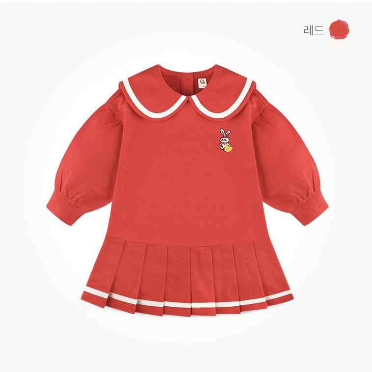 Váy nỉ da cá thêu hình thỏ cho bé gái VMI006